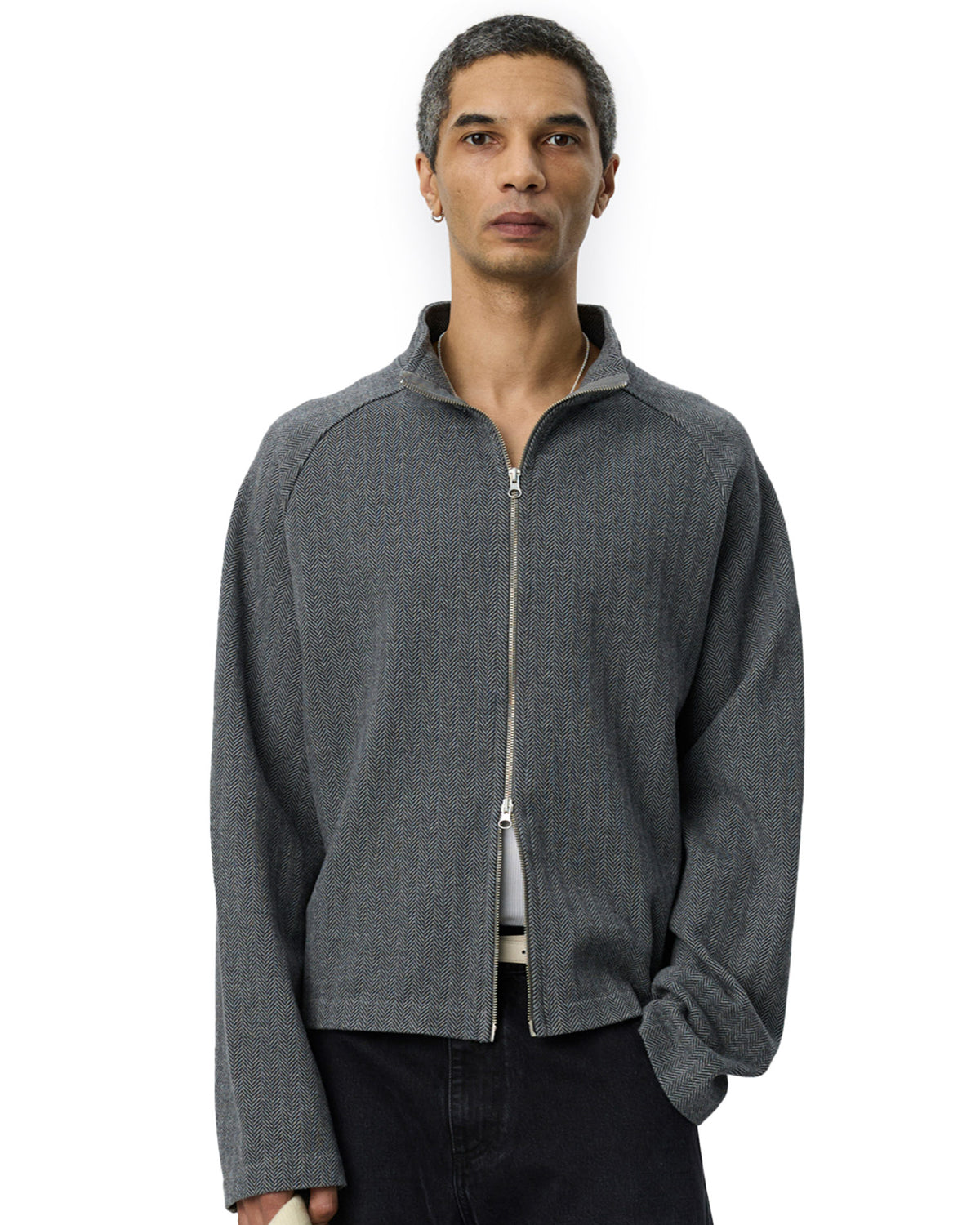 Leisure Zip Up Grey Herringbone