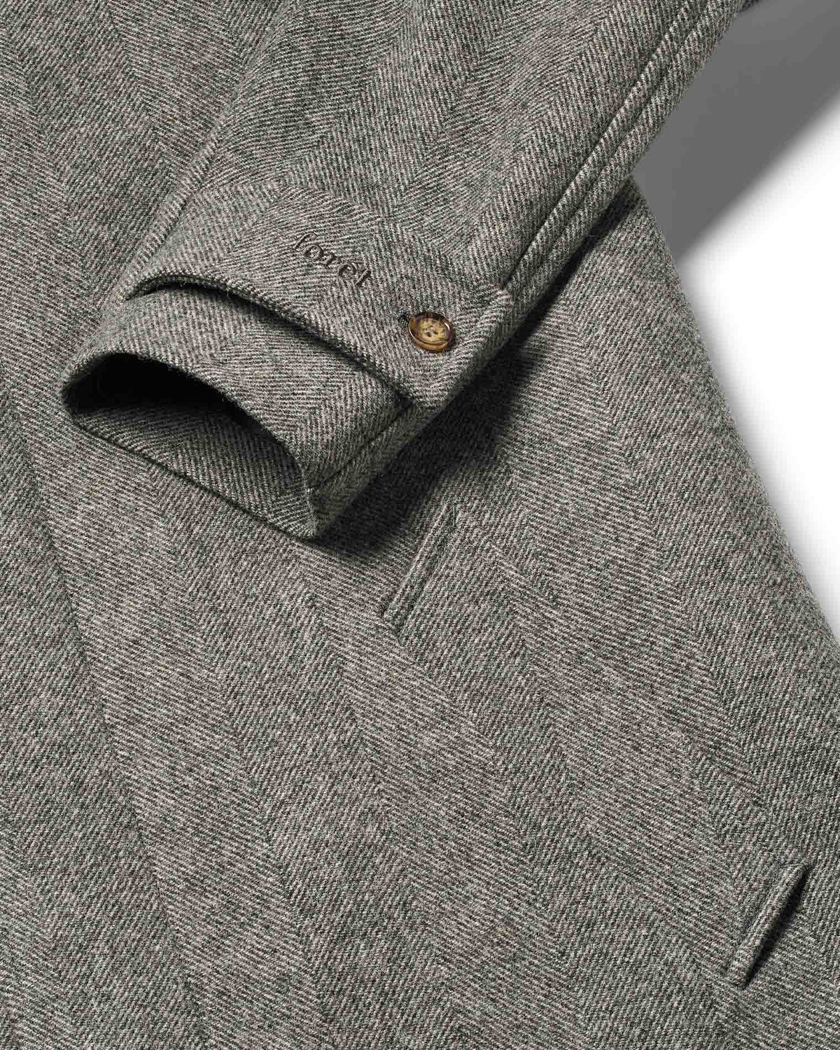Pine Wool Coat Grey Herringbone