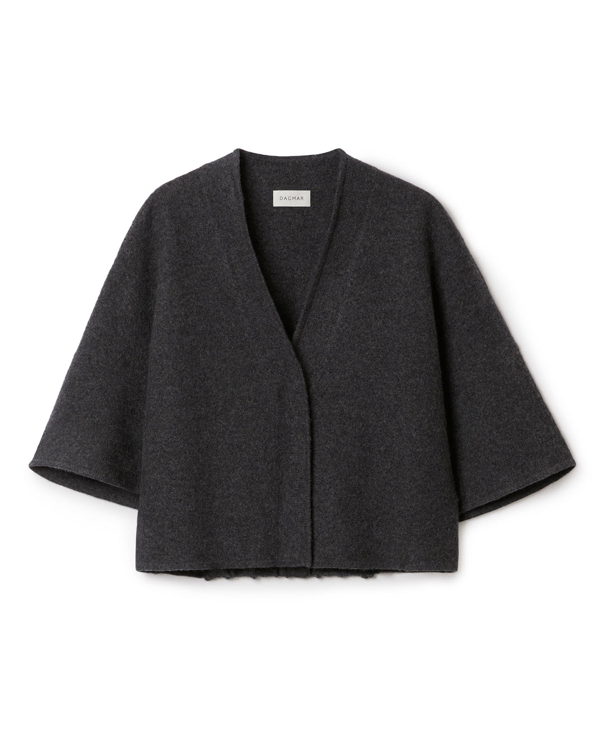 Short Wool Cardigan Antracite Grey