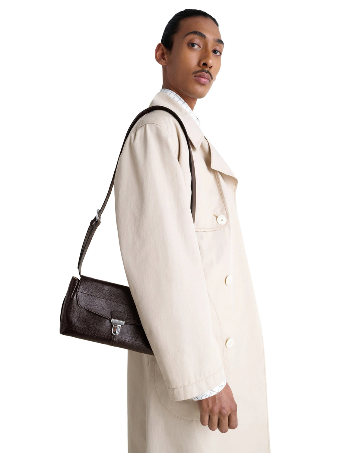 Small Gear Bag Glossy Vegetable Leather Espresso