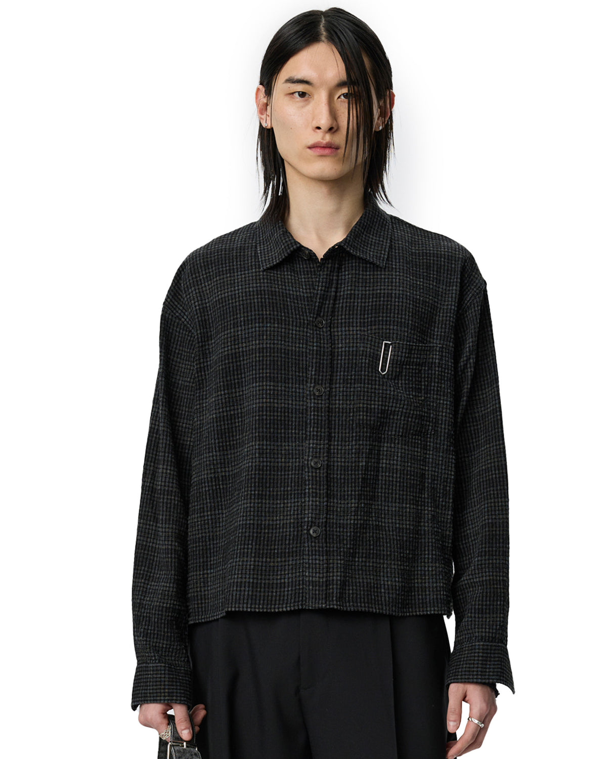 Priority Shirt Overdyed Black Check