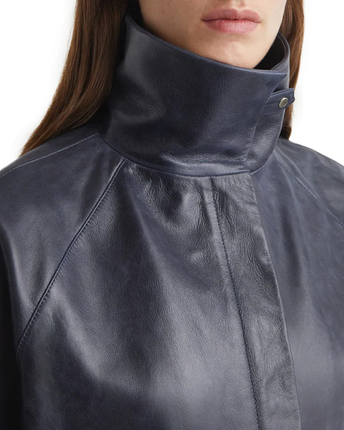 Llança Leather Jacket Navy