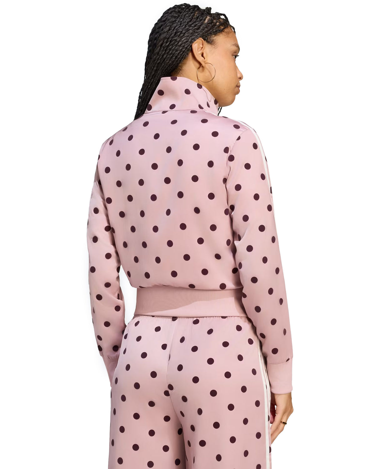 Satin Polka Dot Track Jacket Dual Lilac