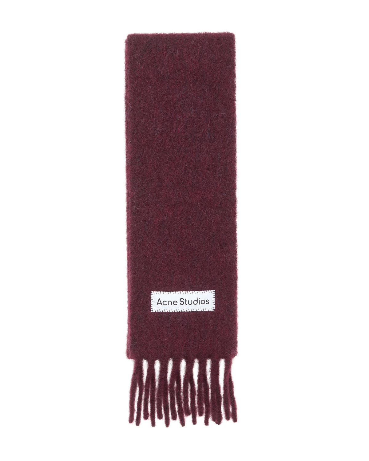 Alpaca Fringe Scarf Solid Burgundy