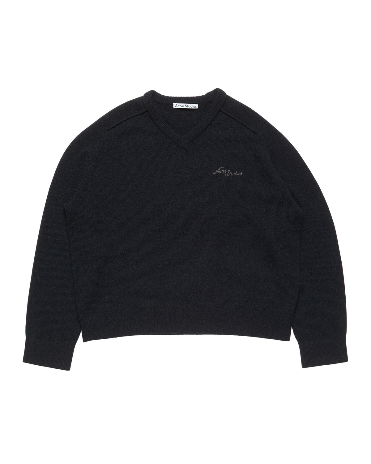 Camel Hair V-Neck Sweater Black