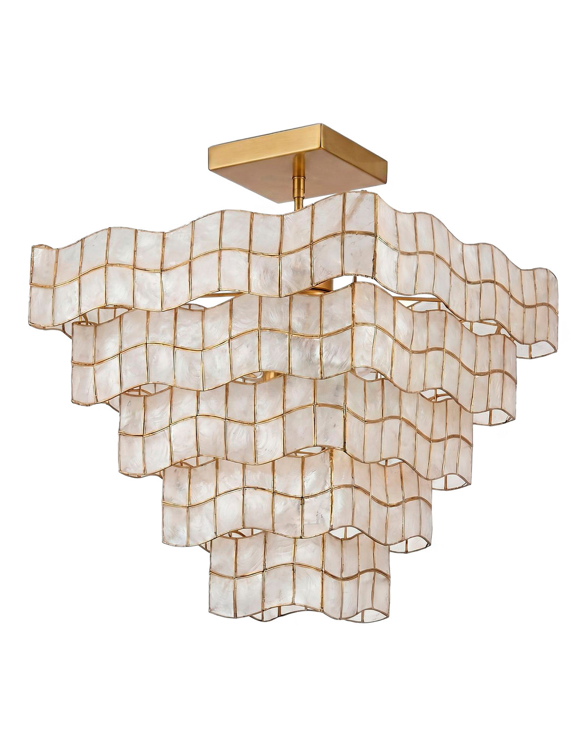 Cornelia Ceiling Lamp Five Levels Capiz Shell/Brass