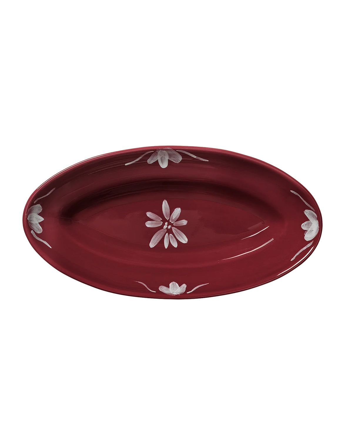 Dahlia Small Serving Plate Burgundy