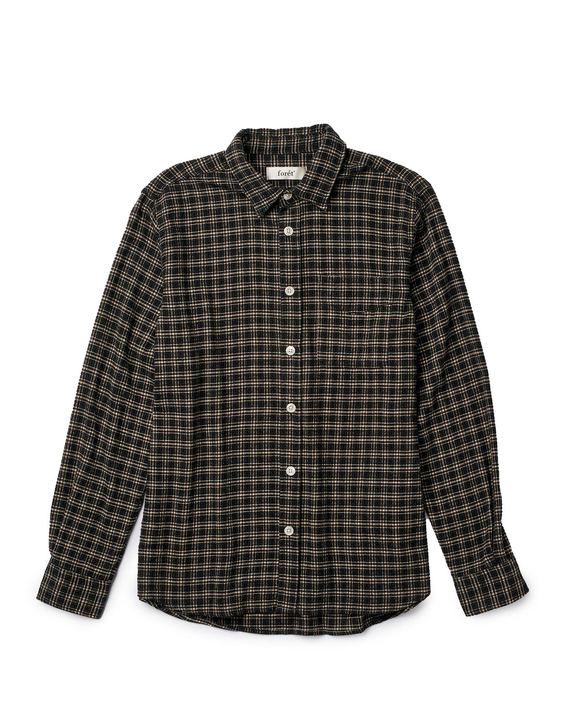 Form Regular Fit Italian Check Shirt Black Check