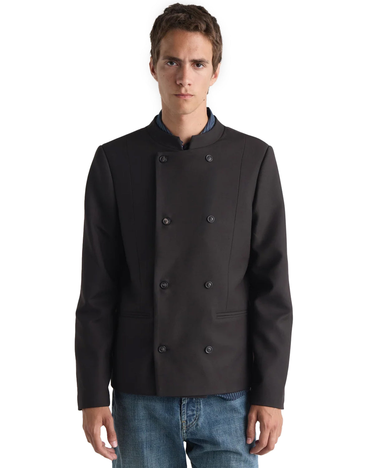 Gome Collarless Blazer Brown