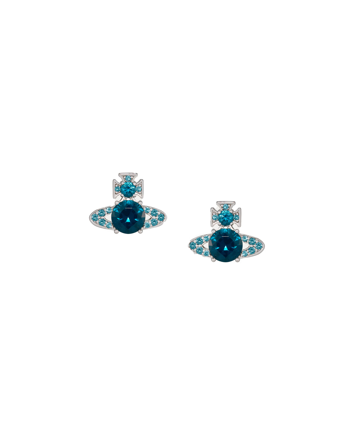 Ismene Earrings Platinum/Dark Blue