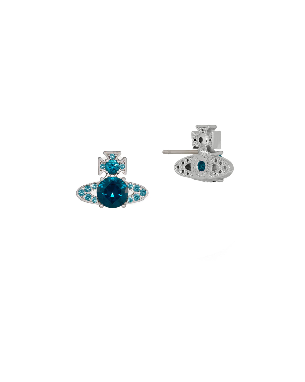 Ismene Earrings Platinum/Dark Blue