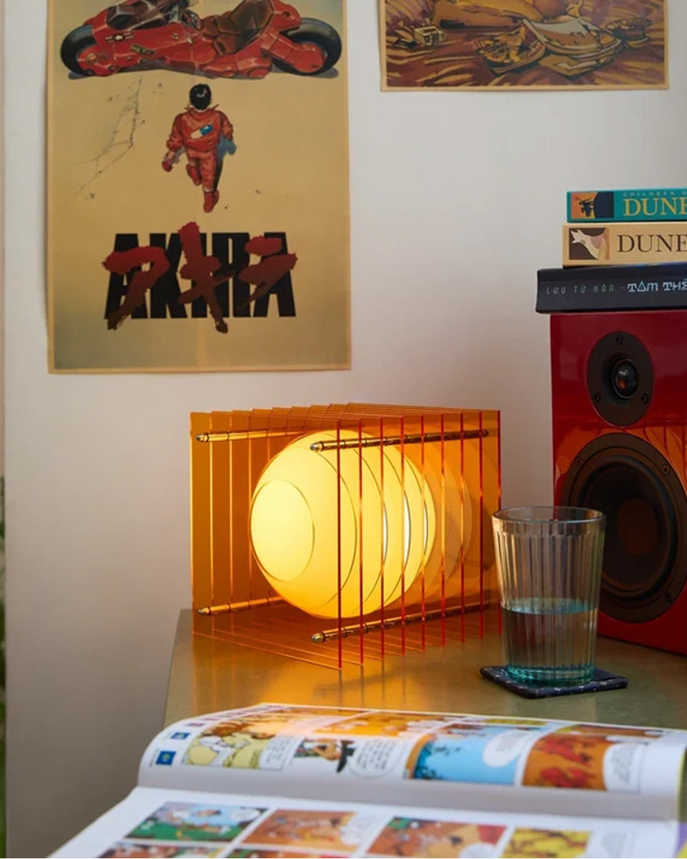 LOP Small Square Table Lamp Orange