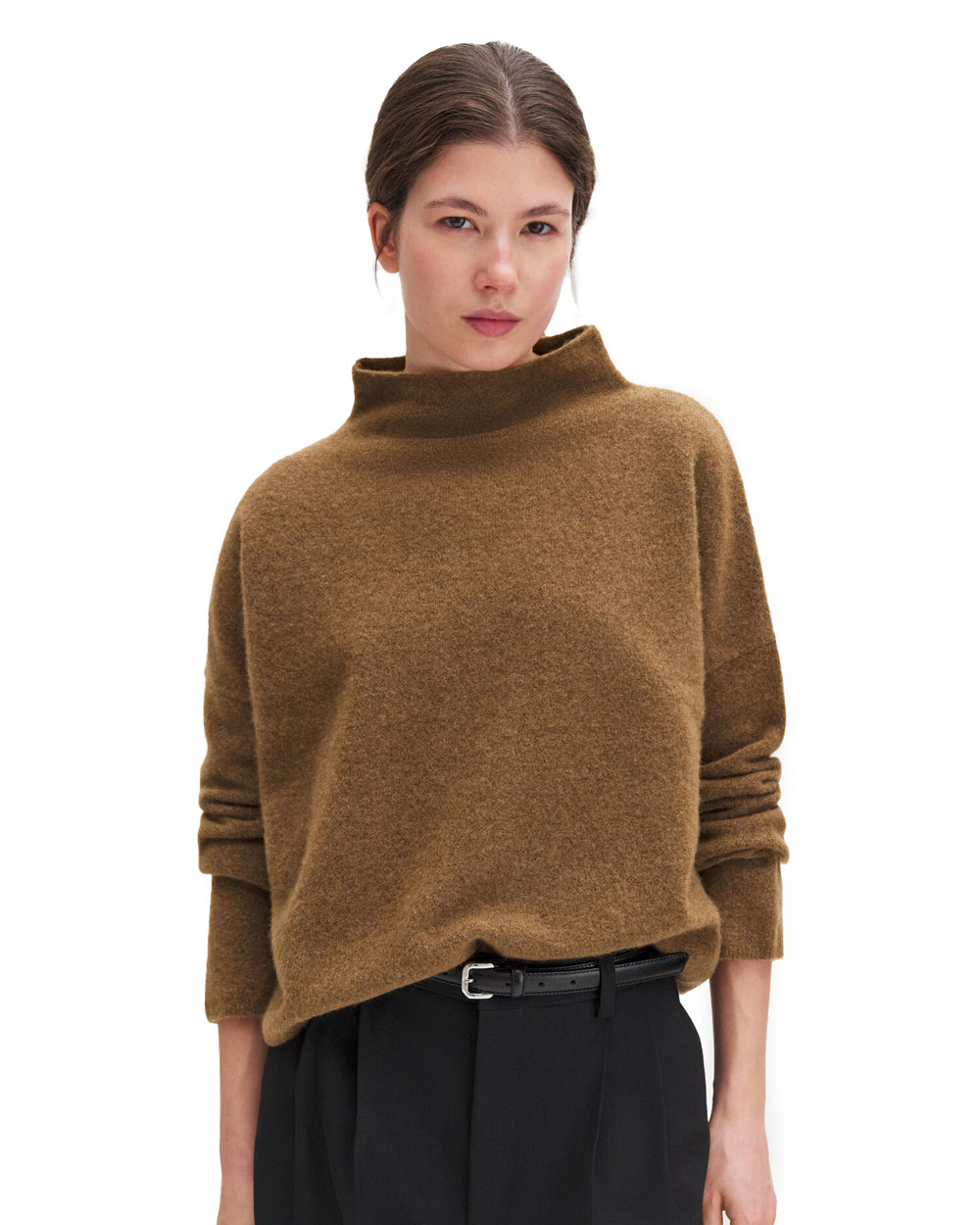 Mika Yak Funnelneck Sweater Mid Brown