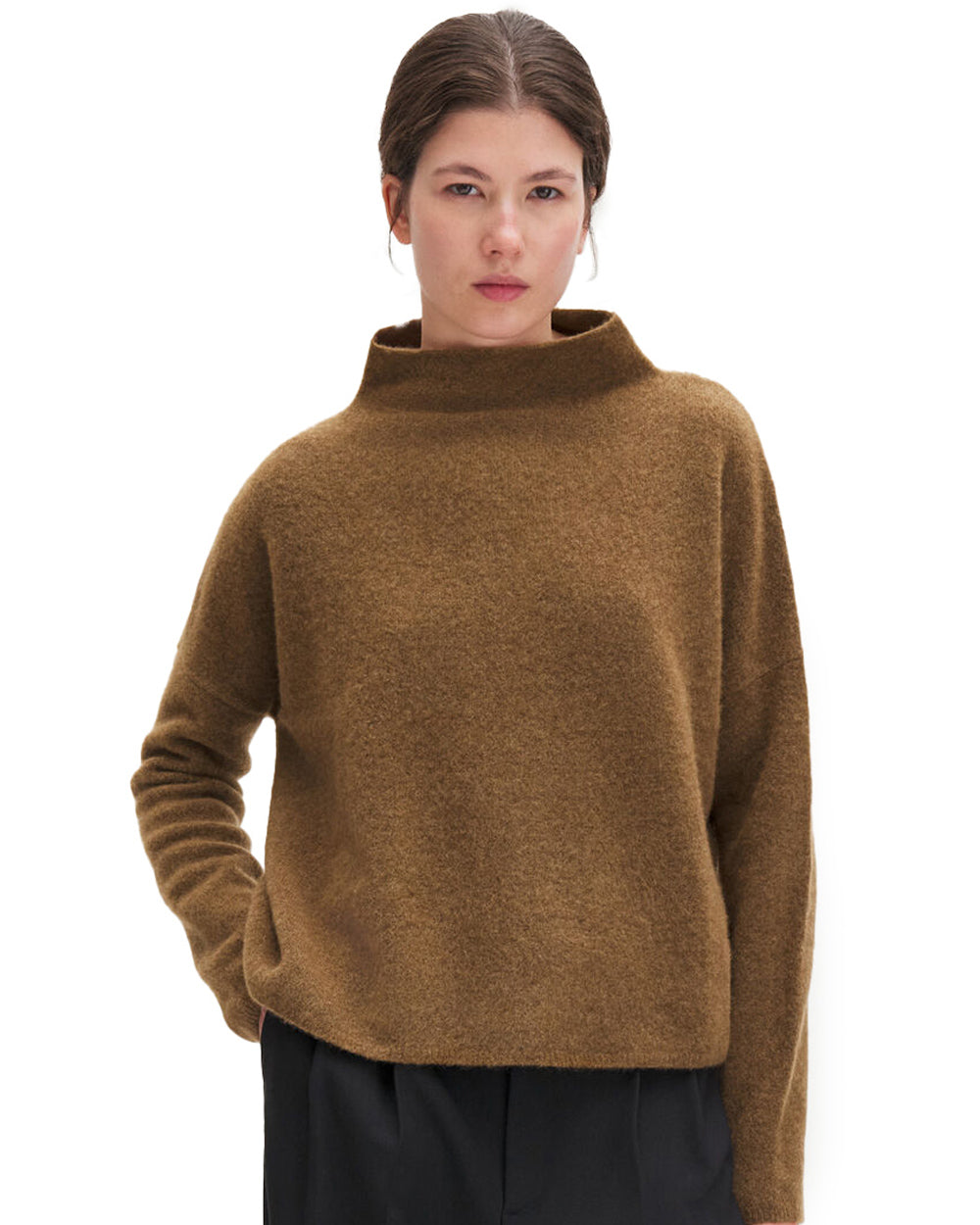 Mika Yak Funnelneck Sweater Mid Brown