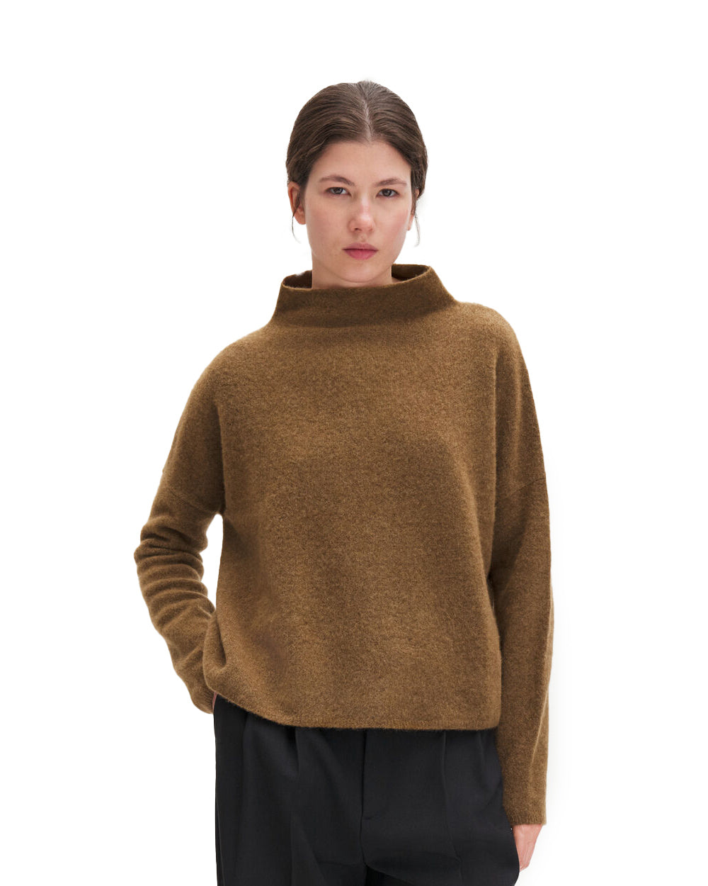 Mika Yak Funnelneck Sweater Mid Brown