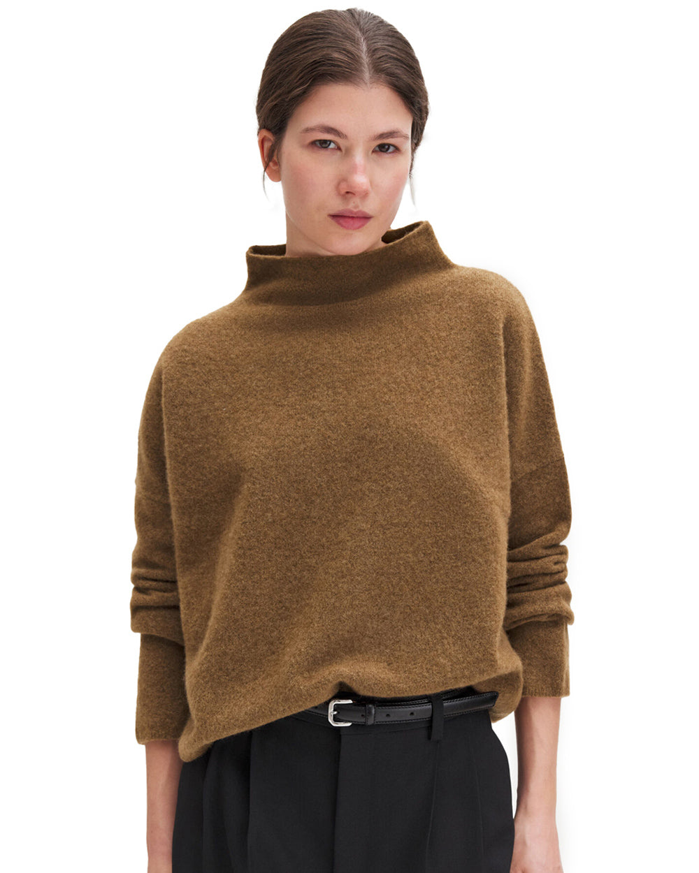 Mika Yak Funnelneck Sweater Mid Brown