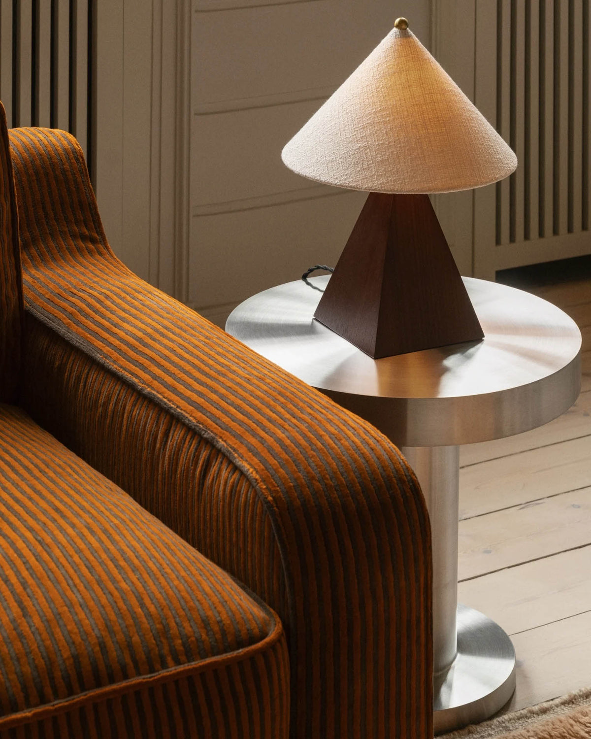 Pyramid Table Lamp White Shade