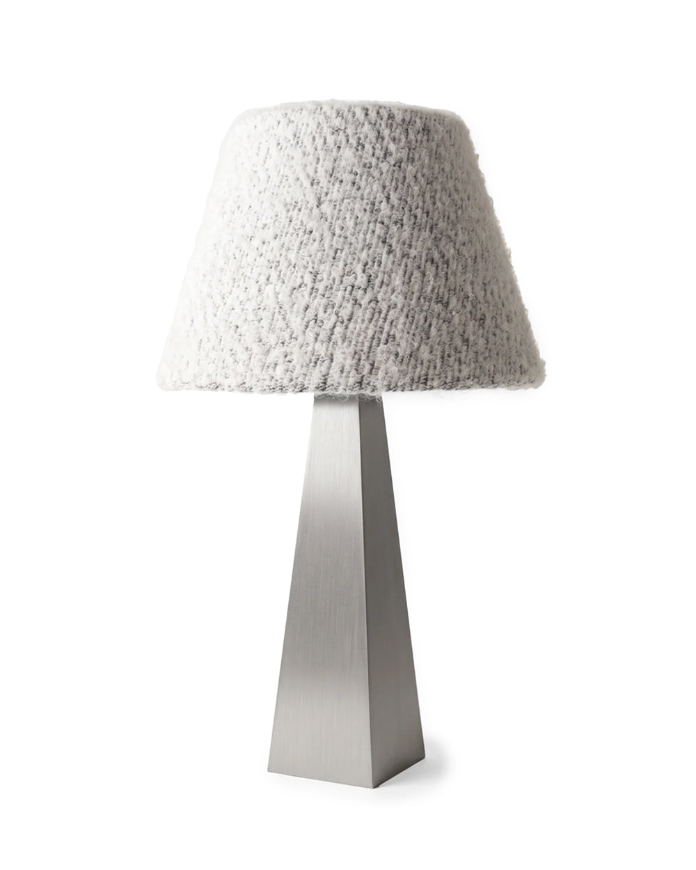 Pyramid Table Lamp Steel/White Shade
