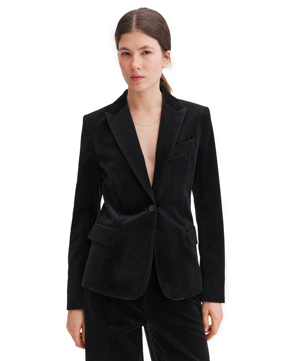 Sasha Velvet Blazer Black