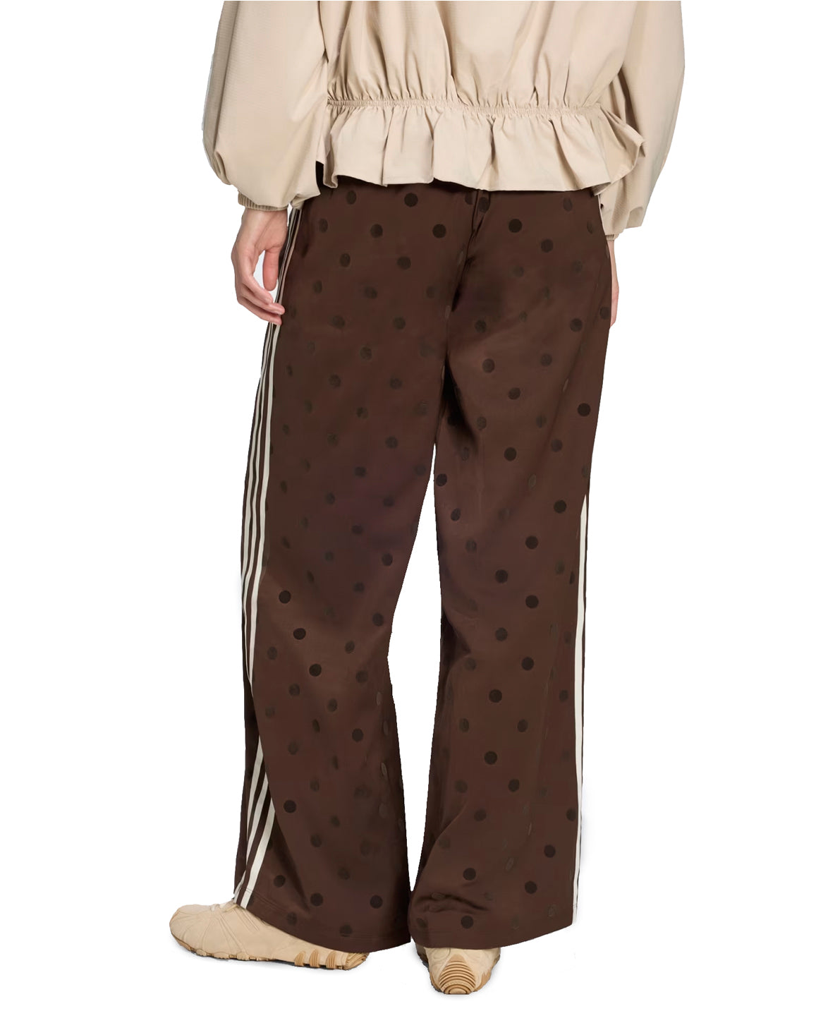 Satin Polka Dot Wide Leg Pants Auburn