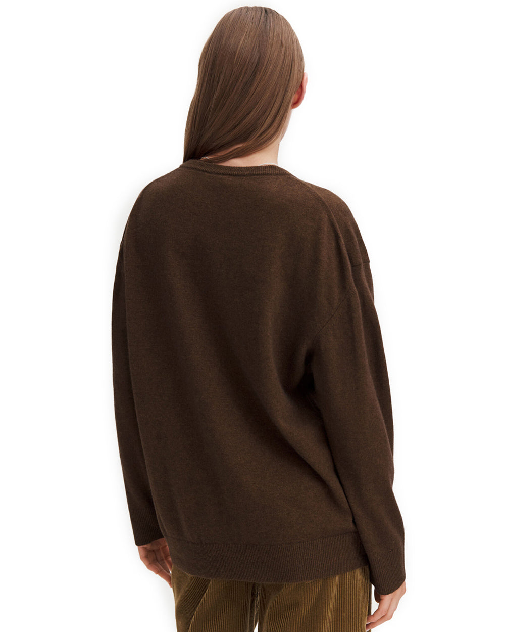 Soft Wool V-Neck Sweater Mid Brown