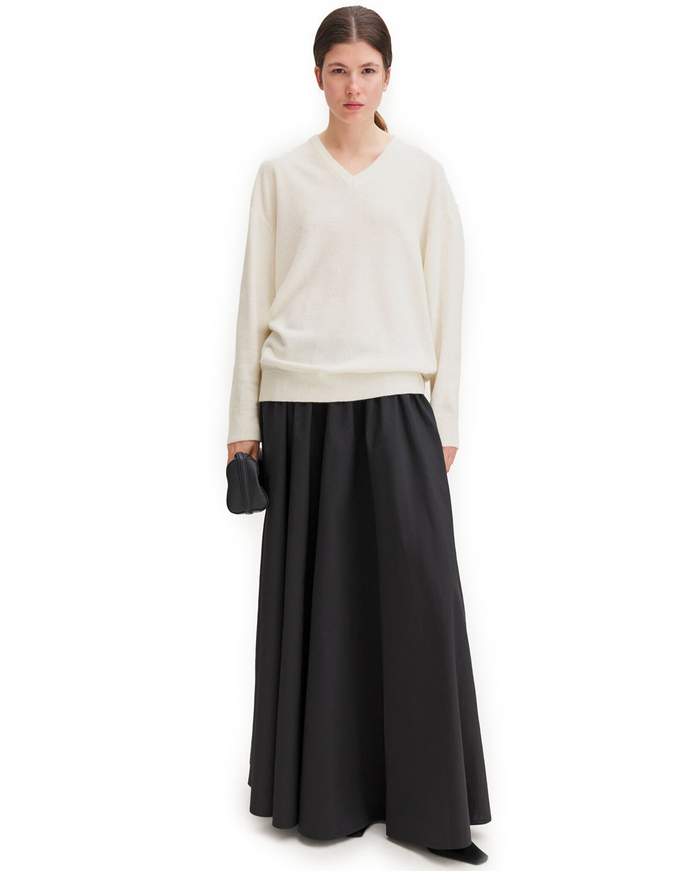 Soft Wool V-Neck Sweater Off-White