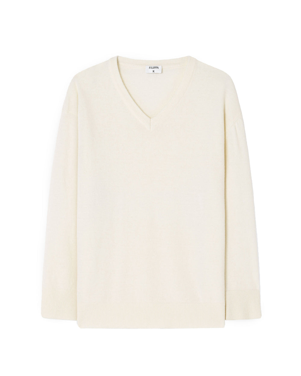 Soft Wool V-Neck Sweater Off-White