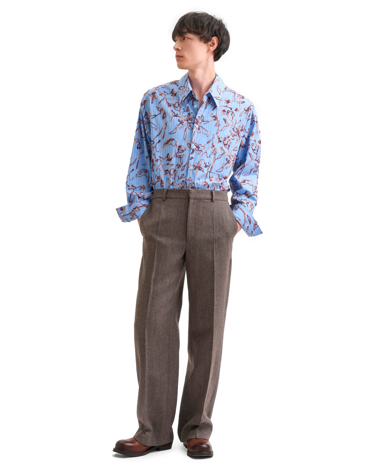 Tailored Trouser Dark Beige Melange