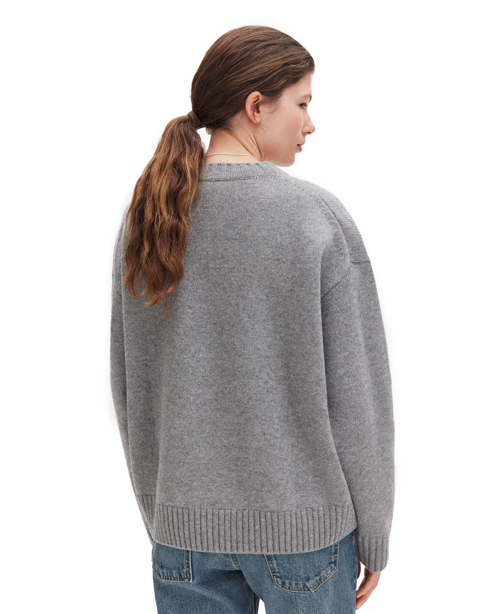 Wool Cashmere Sweater Grey Melange