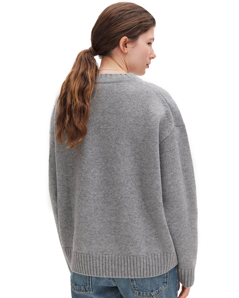 Wool Cashmere Sweater Grey Melange