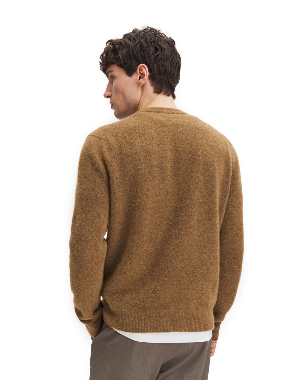 Wool Yak Sweater Mid Brown