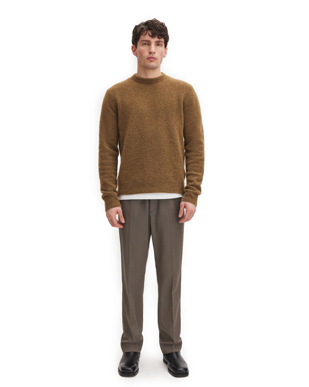 Wool Yak Sweater Mid Brown