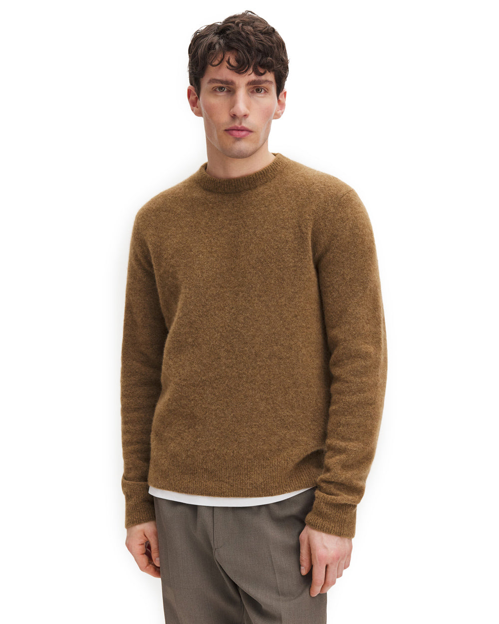 Wool Yak Sweater Mid Brown
