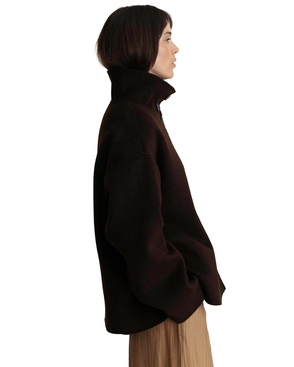 Edge Wool Jacket Dark Brown
