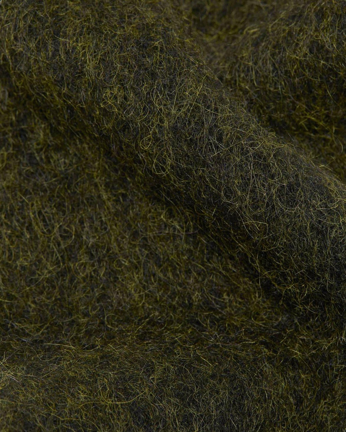 Alpaca Fringe Scarf Solid Forest Green