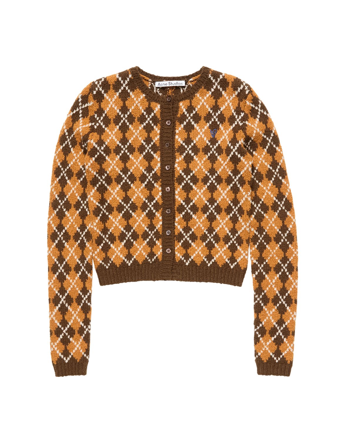 Buttoned Knit Cardigan Brown/Orange