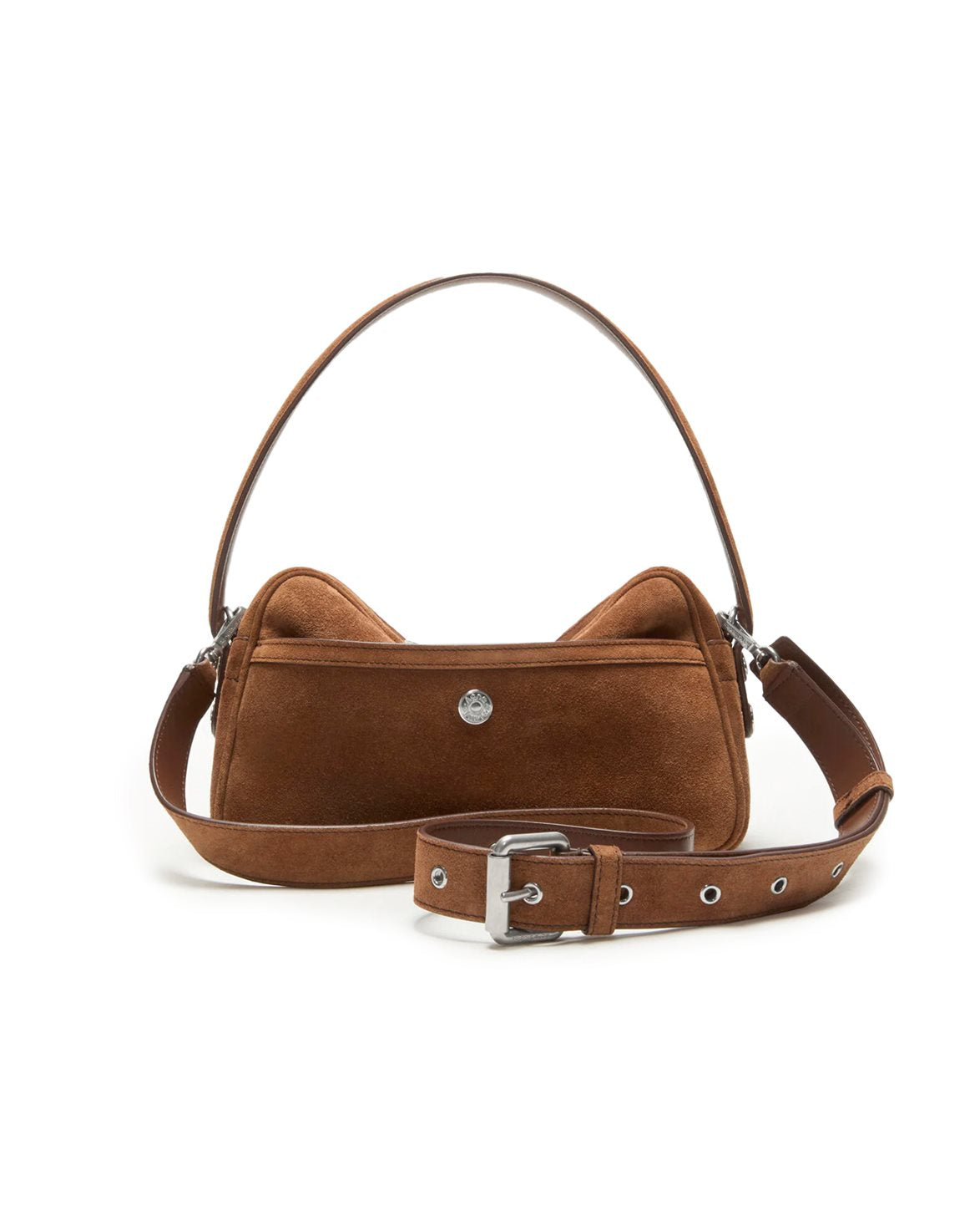 Camero Party Shoulder Bag Suede Cognac Brown