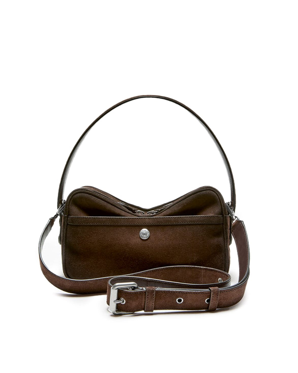Camero Party Shoulder Bag Suede Wax Dark Brown