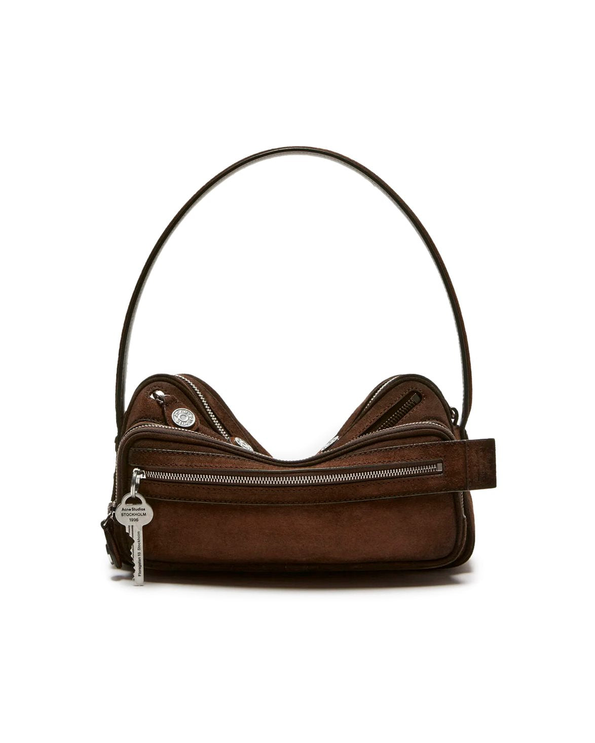 Camero Party Shoulder Bag Suede Wax Dark Brown