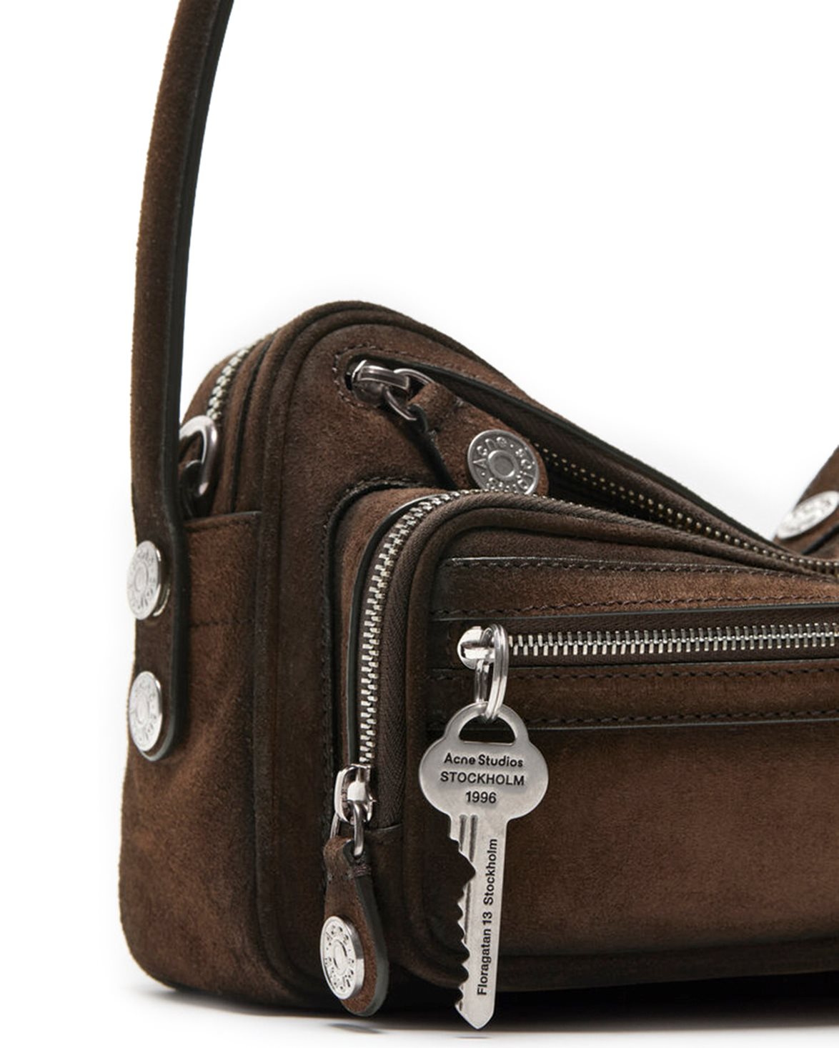 Camero Party Shoulder Bag Suede Wax Dark Brown