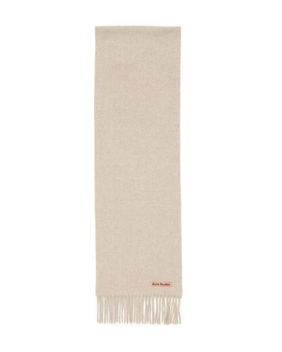 Canada Fringe Wool Scarf Skinny Oatmeal Melange