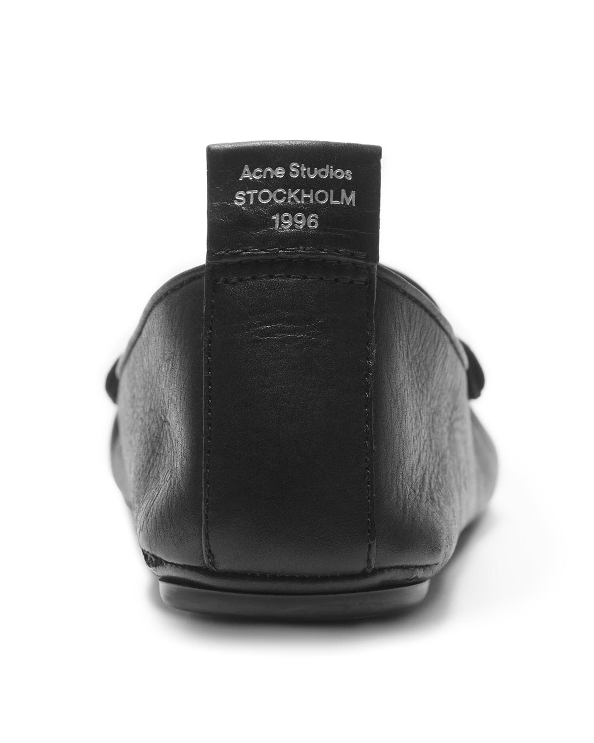 Crinkled Leather Loafers Black
