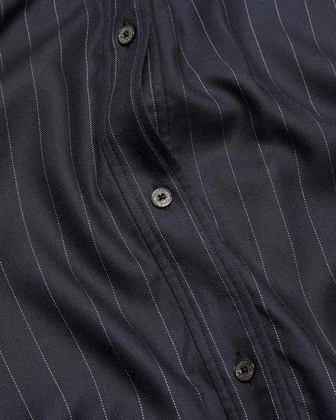 Hooded Wool Shirt Navy Blue