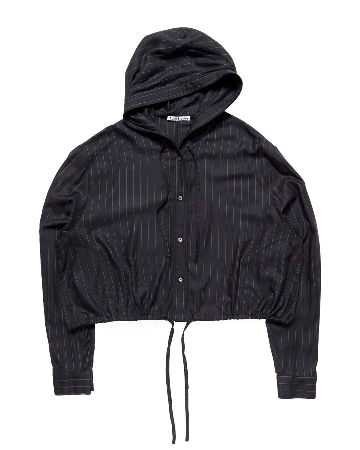 Hooded Wool Shirt Navy Blue