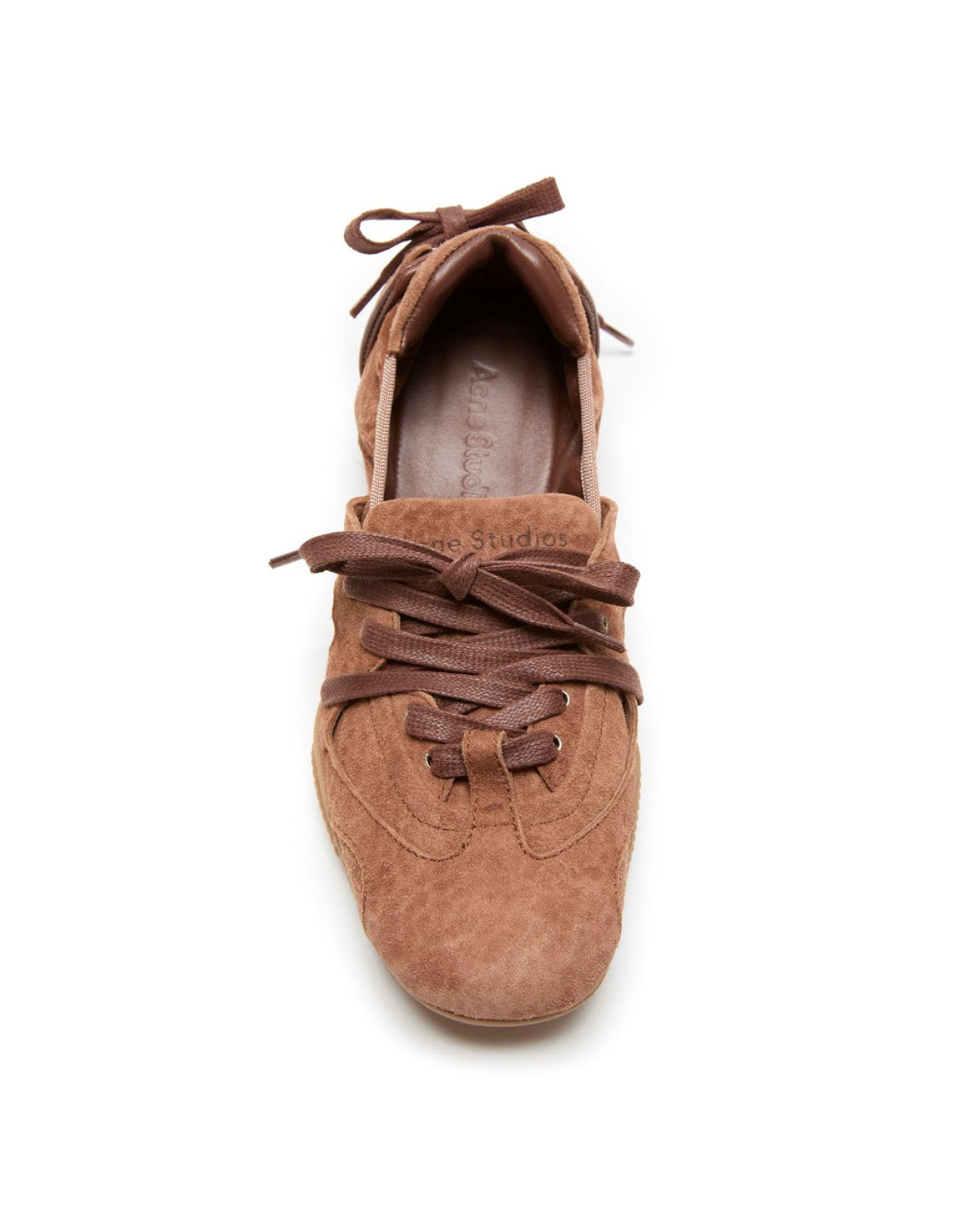 Lace-Up Suede Shoes Brown