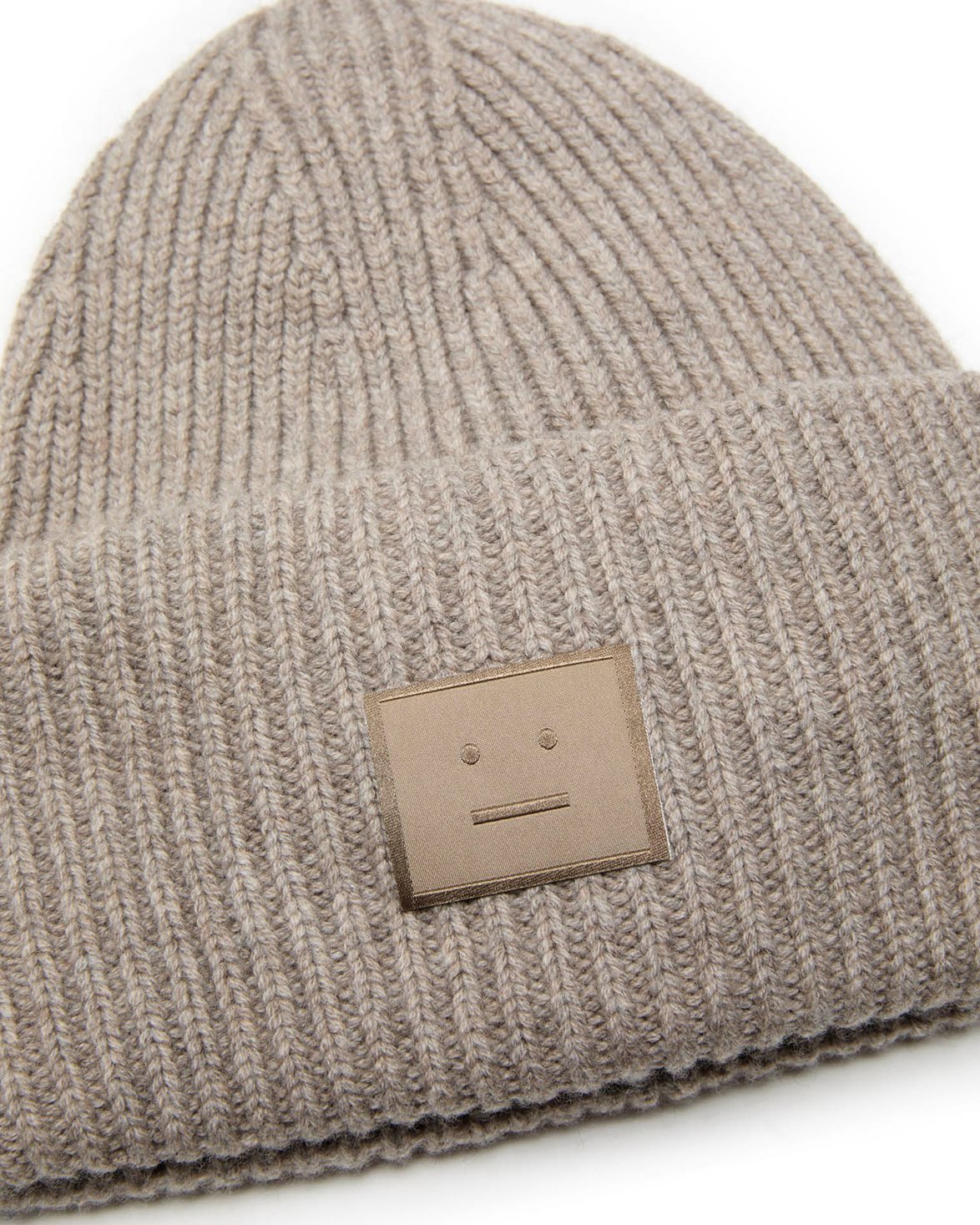 Large Face Logo Beanie Greige Melange
