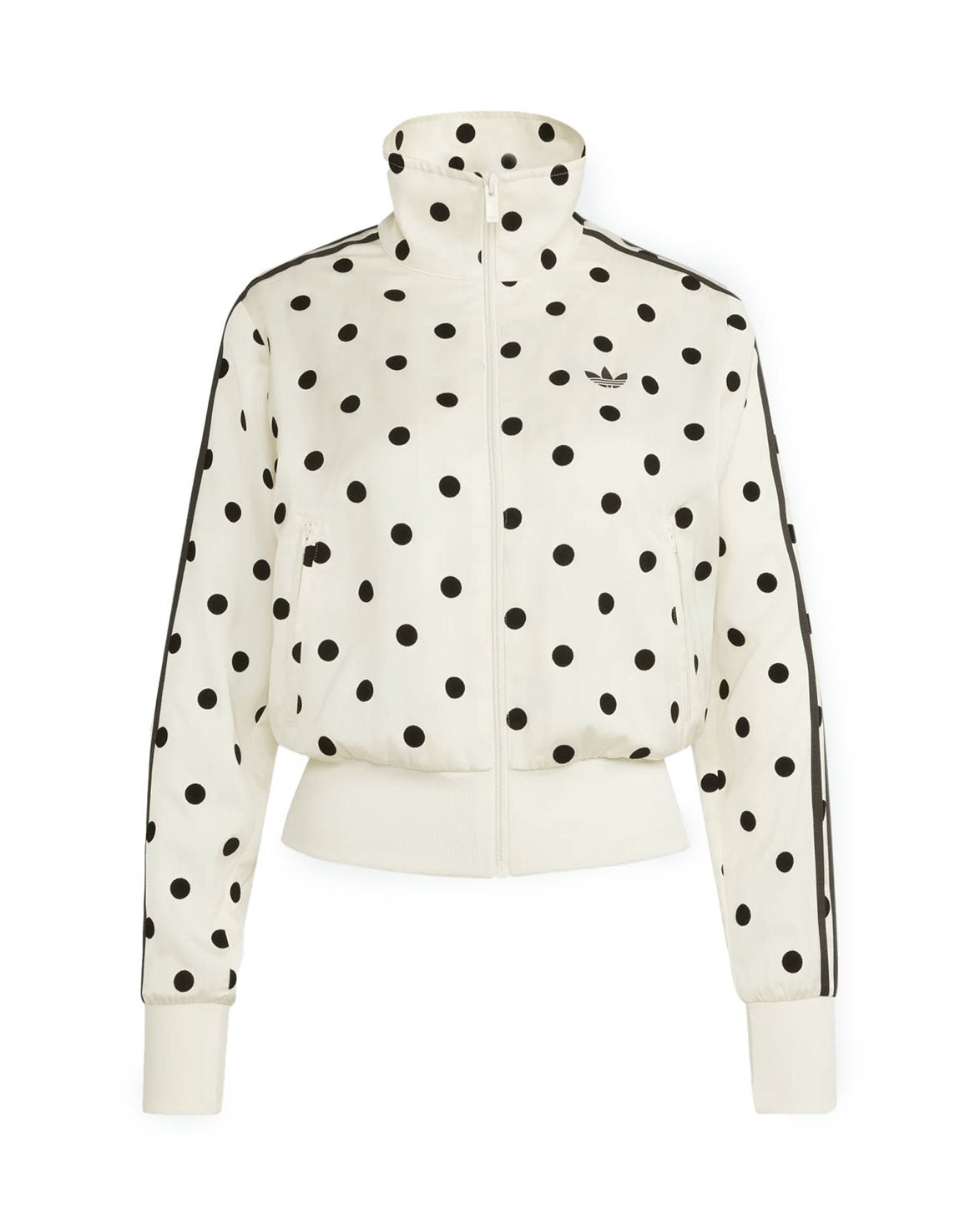 Satin Polka Dot Track Jacket Off White