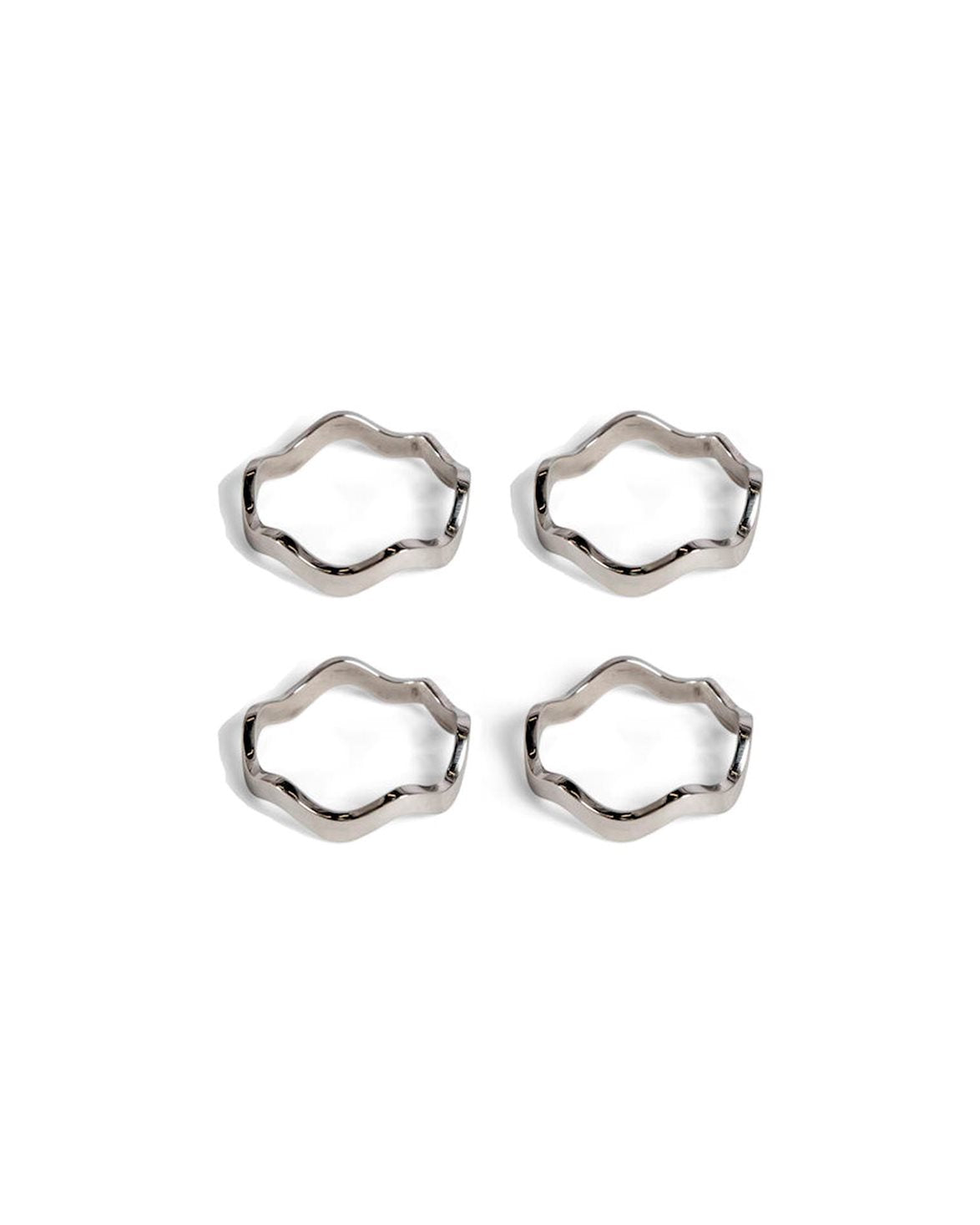 Anna Napkin Ring 4-Pack Silver