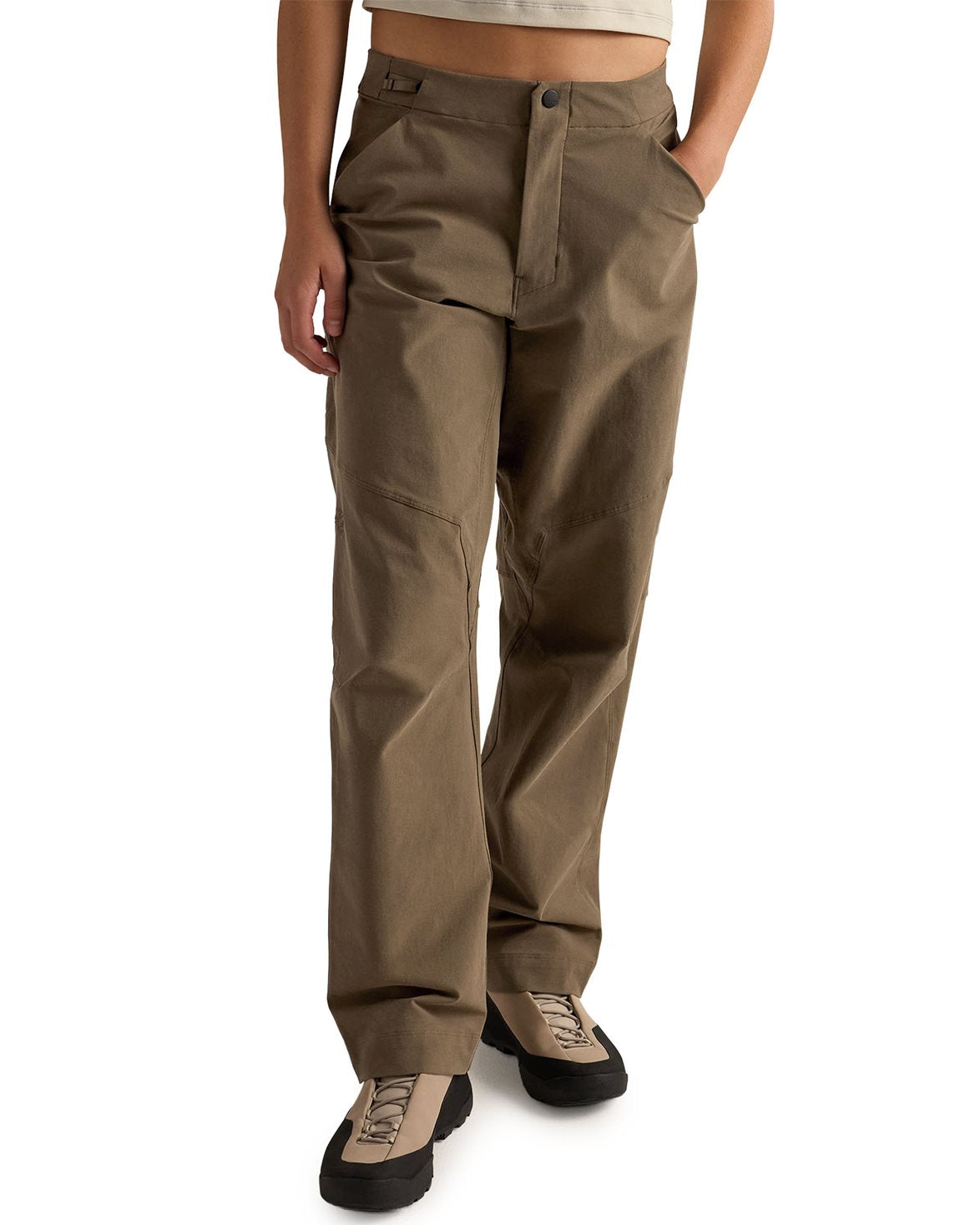 Clarkia Cotton Pant W Wide Leg Mongoose