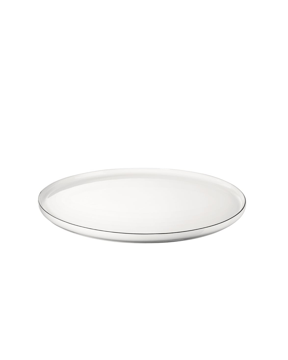 Dessert Plate Black Rim White